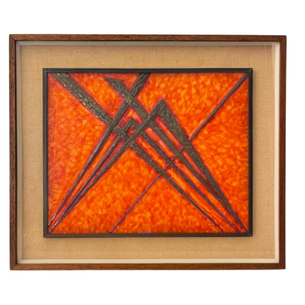 Antonio Secci, Brutalist abstract painting, mixed media on panel, Milan, Italy 1969