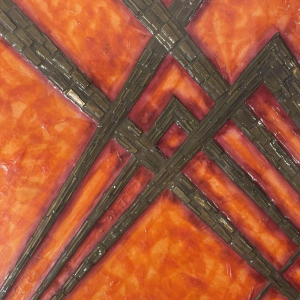 Antonio Secci, brutalistisch abstract schilderij, gemengde techniek op paneel, Italië Milaan 1969