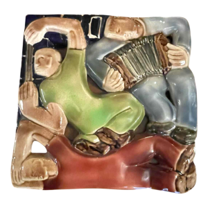 RENE BOSCHMANS voor COCERAM, complete serie van 4 bas-reliëf sculpturen, vrijmetselarij, ca 1950