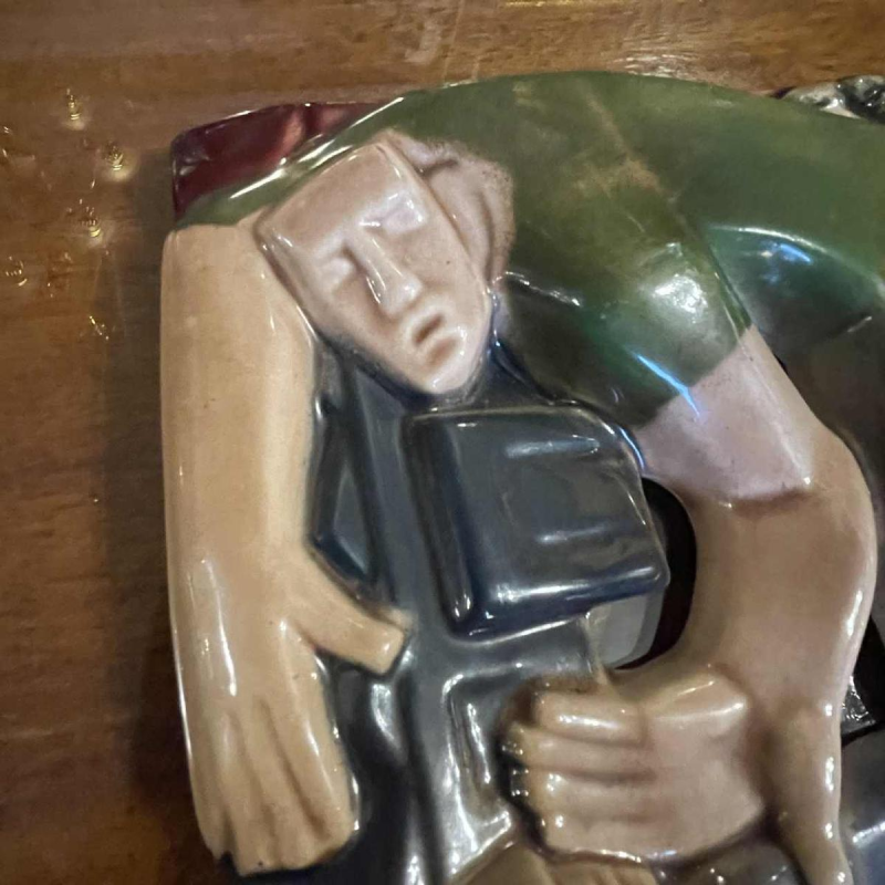 RENE BOSCHMANS voor COCERAM, complete serie van 4 bas-reliëf sculpturen, vrijmetselarij, ca 1950