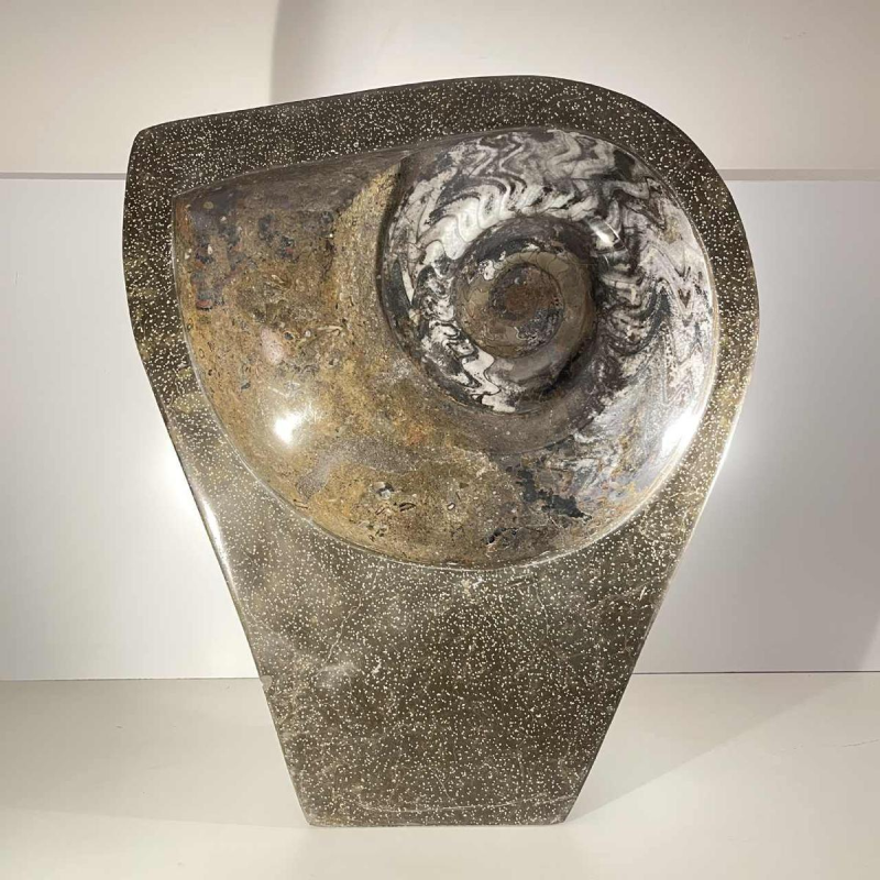 Ammonite, large fossil sculpture 53cm, ready to display