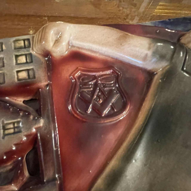 RENE BOSCHMANS for COCERAM, complete series of 4 bas-relief sculptures, freemasonry, ca 1950