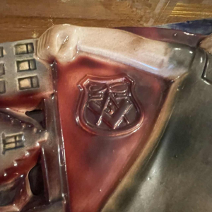 RENE BOSCHMANS for COCERAM, complete series of 4 bas-relief sculptures, freemasonry, ca 1950