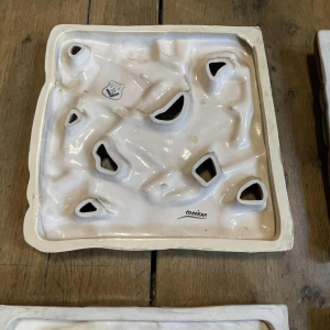 RENE BOSCHMANS for COCERAM, complete series of 4 bas-relief sculptures, freemasonry, ca 1950