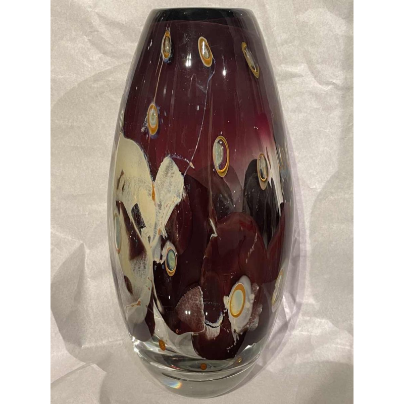 Louis LELOUP (1929-) grote kristal vaas