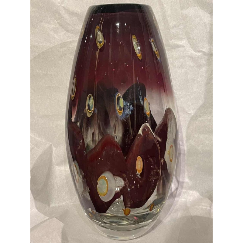 Louis LELOUP (1929-) important vase-sculpture en cristal