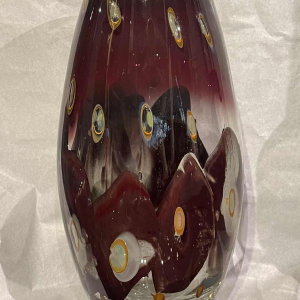 Louis LELOUP (1929-) important vase-sculpture en cristal