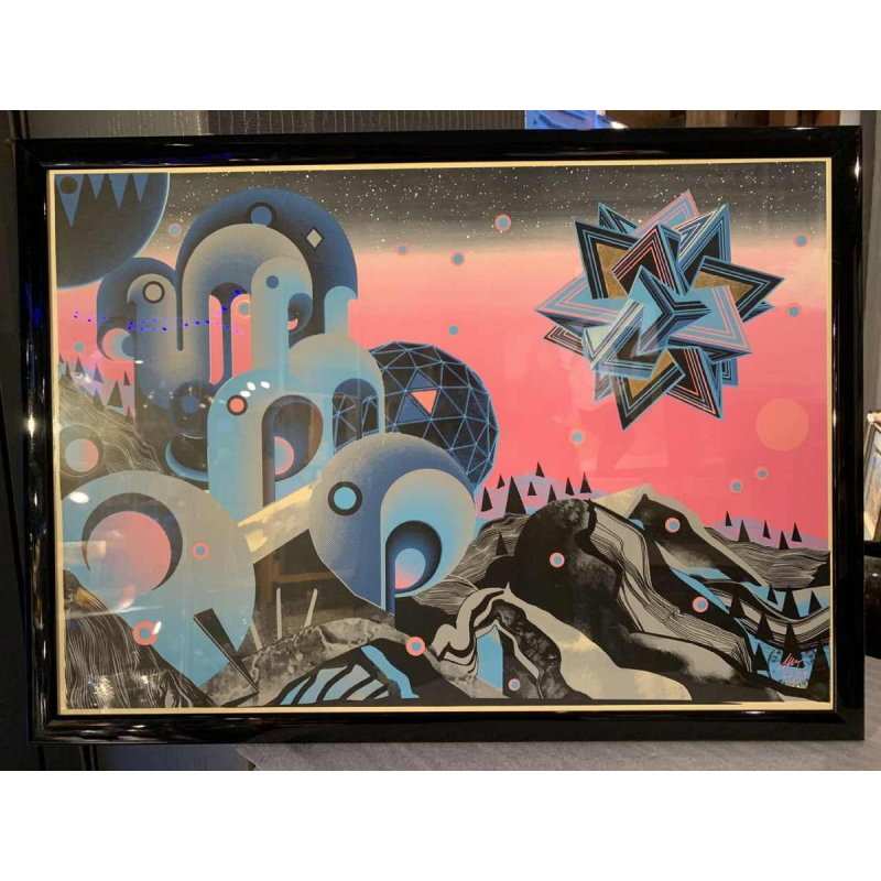 Zeefdruk illustratie futuristisch Sam Chivers genummerd 22/29 Brighton GB