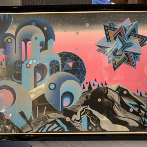 Zeefdruk illustratie futuristisch Sam Chivers genummerd 22/29 Brighton GB