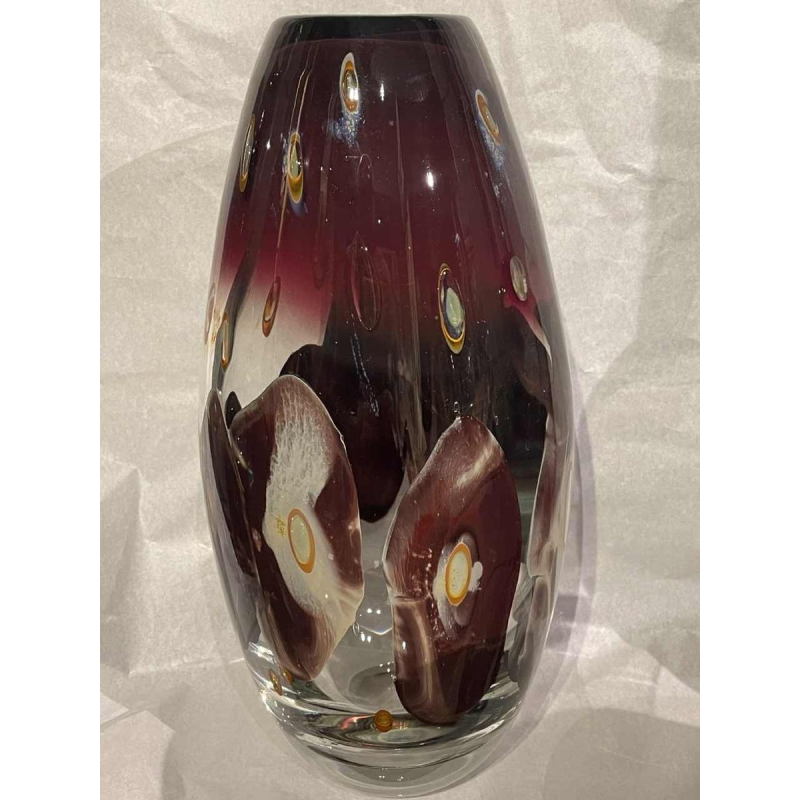 Louis LELOUP (1929-) big crystal vase - sculpture