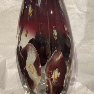 Louis LELOUP (1929-) important vase-sculpture en cristal