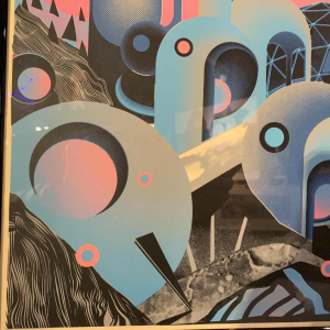 Zeefdruk illustratie futuristisch Sam Chivers genummerd 22/29 Brighton GB