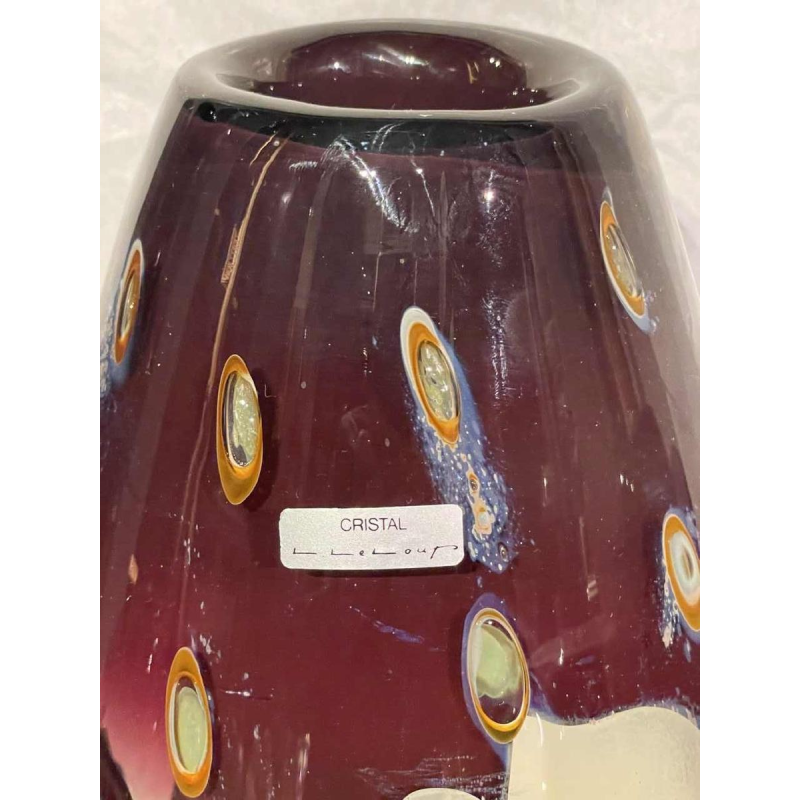 Louis LELOUP (1929-) important vase-sculpture en cristal