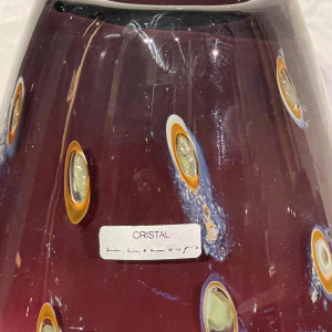 Louis LELOUP (1929-) grote kristal vaas