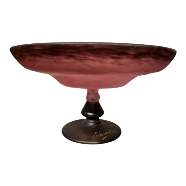 Coupe « bijou » en verre signée Schneider