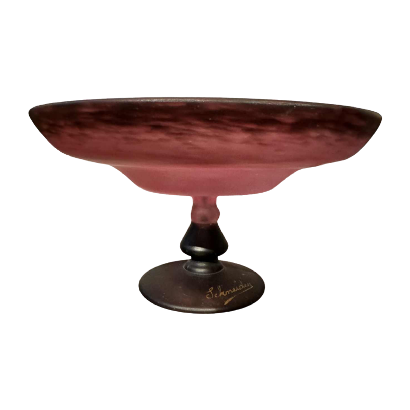 Coupe « bijou » en verre signée Schneider