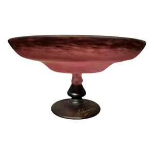 Coupe « bijou » en verre signée Schneider