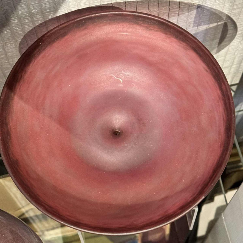 Glass jewel cup signed Schneider