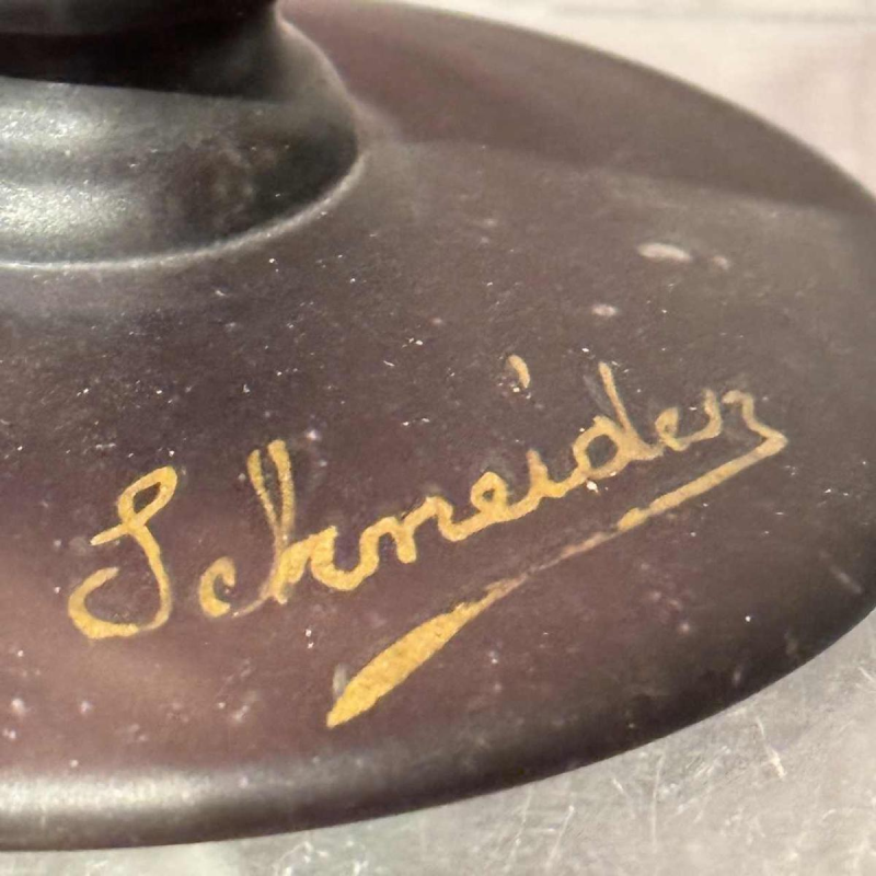 Glazen juweel beker gesigneerd Schneider