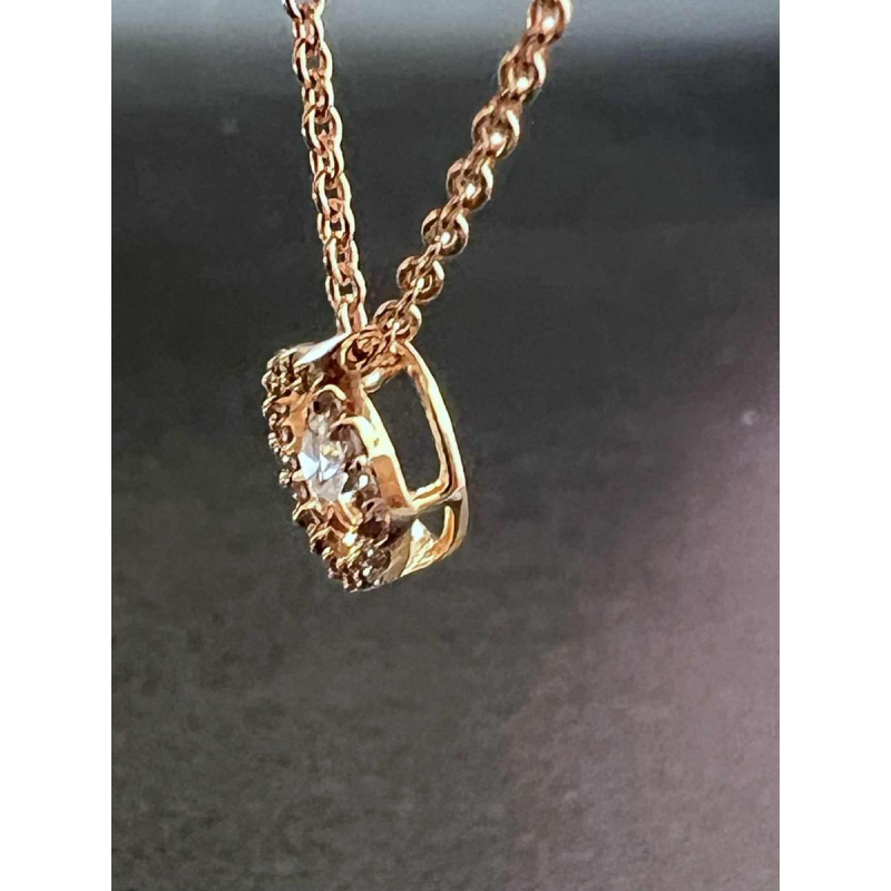 Pendentif et chaîne en or rose 18 ct, diamants 0,22 ct, collection DAVICE, 21ème siècle