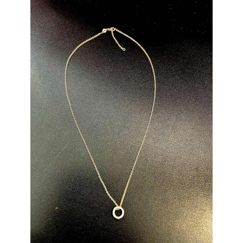 Pendant and chain in 18 ct rose gold, diamonds 0.22 ct, DAVICE collection, 21th century