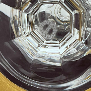 Saint Louis ‘Pompeii model’ clear and gilded crystal vase on pedestal, 20th century