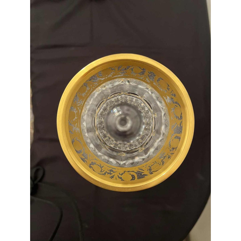 Saint Louis "Modèle Pompéi" vase en cristal clair et doré sur piédouche, 20ème siècle