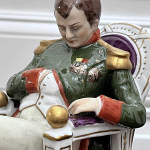 Felix Zeh voor Scheibe-Alsbach “Napoleon en zijn zoon” polychroom porseleinen groep