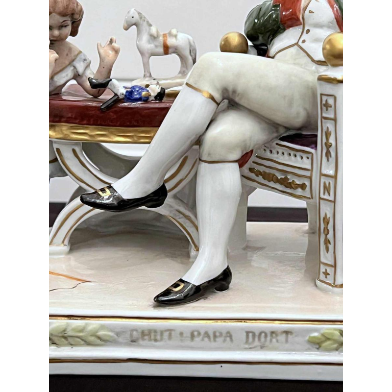 Felix Zeh pour Scheibe-Alsbach " Napoléon et son fils " groupe en porcelaine polychrome