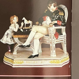 Felix Zeh for Scheibe-Alsbach ‘Napoleon and his son’ polychrome porcelain group