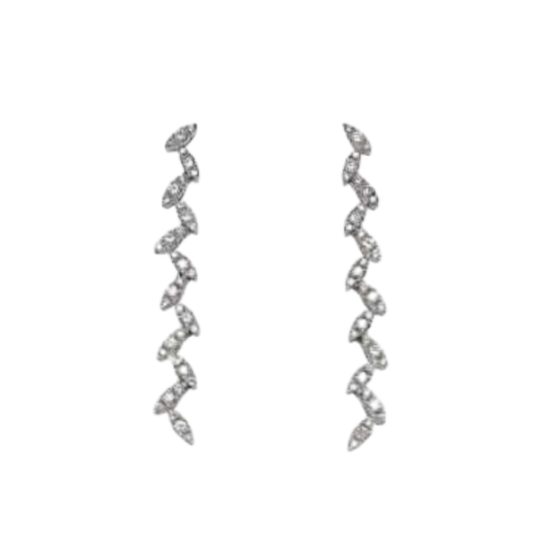 Paar gouden & diamanten oorbellen