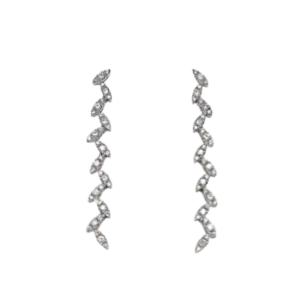 Paire de boucles doreilles or blanc 18carat Ornée de diamants