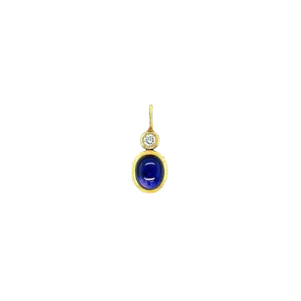 Pendentif Saphir cabochon en or & diamant