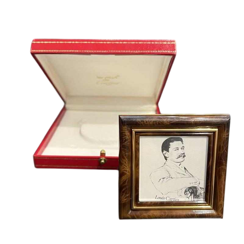 Must de Cartier gilt metal and enamel photo frame