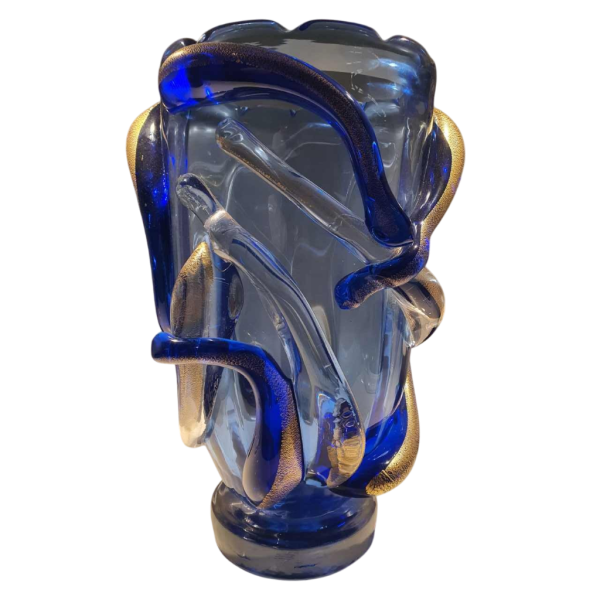 Murano, large abstract glass vase, 20th century