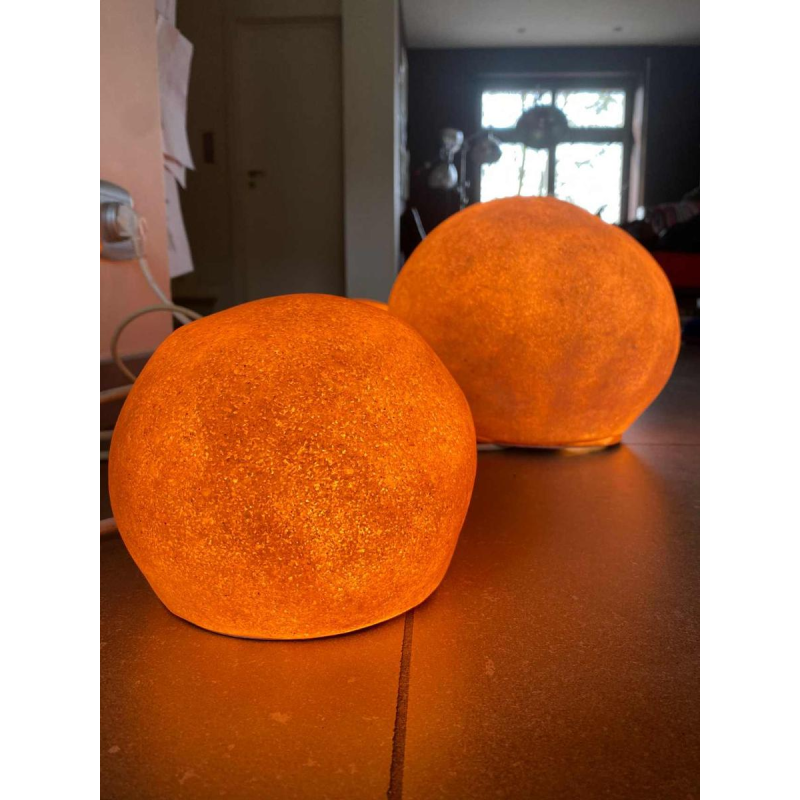 ANDRE CAZENAVE "Dora", Disderot Paris, ensemble de 3 lampes cailloux galets 1965