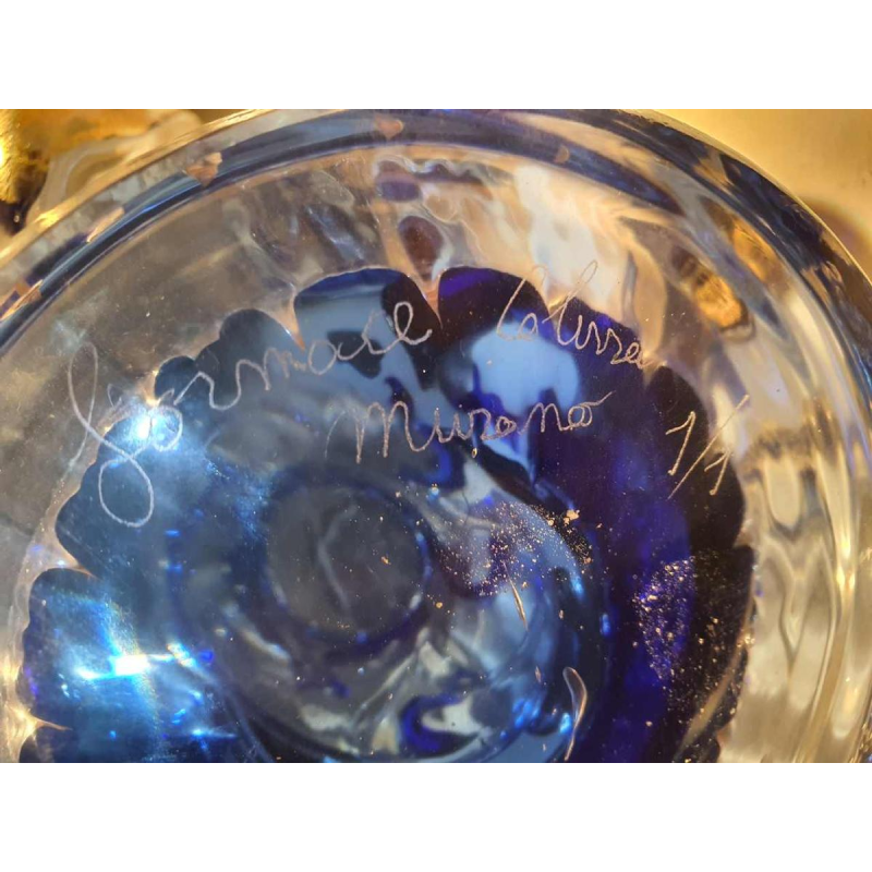 Murano, important vase en verre abstrait, fin du XXe s