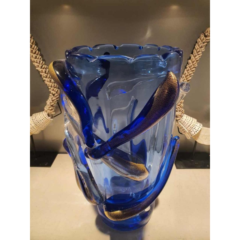Murano, belangrijke abstracte glazen vaas, 20e eeuw