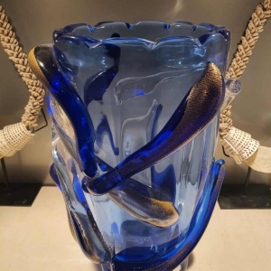 Murano, large abstract glass vase, 20th century