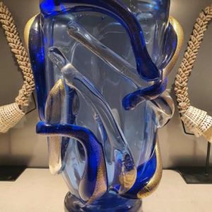 Murano, large abstract glass vase, 20th century