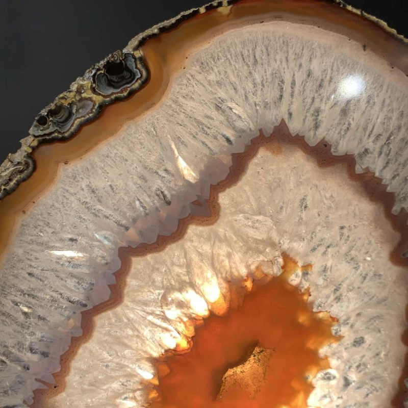 WILLY DARO (attribué), Lampe à poser Agate Géode Laiton, Hollywood Regency 1970