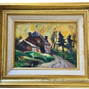 Yvonne TELLIER « Landschap van de Ardennen » schilderij olie