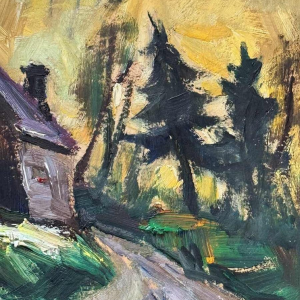 Yvonne TELLIER « Landschape of the Ardennes » painting oil