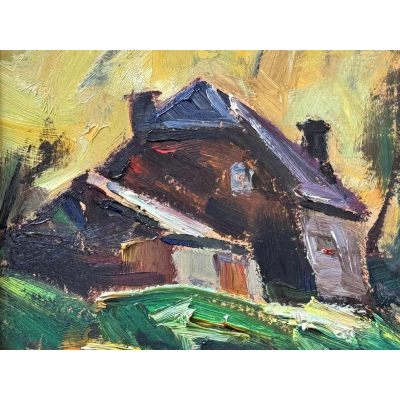 Yvonne TELLIER « Paysage de l’Ardenne » peinture à l’huile