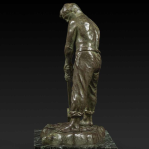 Petite statue en bronze Art Déco " Le Marteleur " de Victor Demanet (1895-1964)