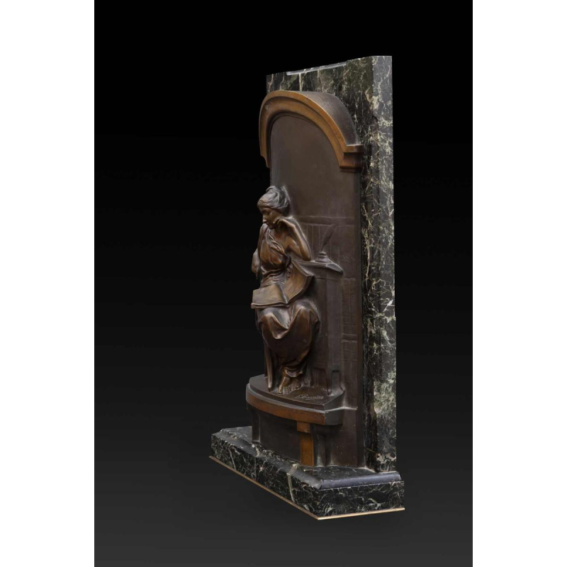 Louis-Ernest Barrias "La Liseuse", bronze sculpture, 19th century