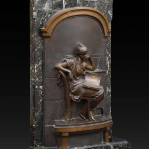 Louis-Ernest Barrias "La Liseuse", bronzen sculptuur, 19e eeuw