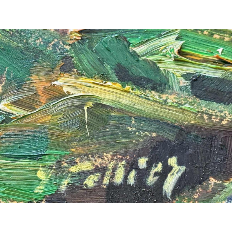 Yvonne TELLIER « Landschap van de Ardennen » schilderij olie