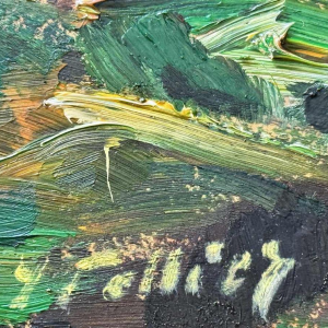 Yvonne TELLIER « Landschap van de Ardennen » schilderij olie