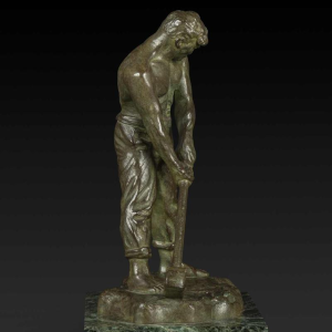 Petite statue en bronze Art Déco " Le Marteleur " de Victor Demanet (1895-1964)